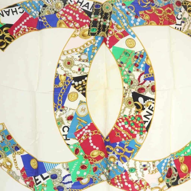 Chanel Jewelry Coco Mark Scarf Ivory