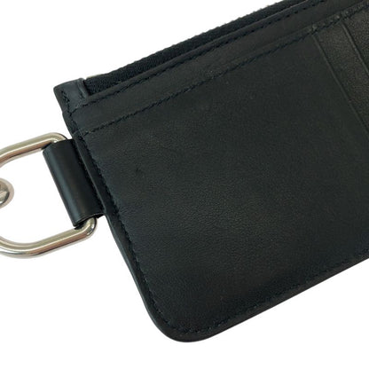 Balenciaga Logo Black Leather 655594 Coin Case With Chain Fragment Case Card