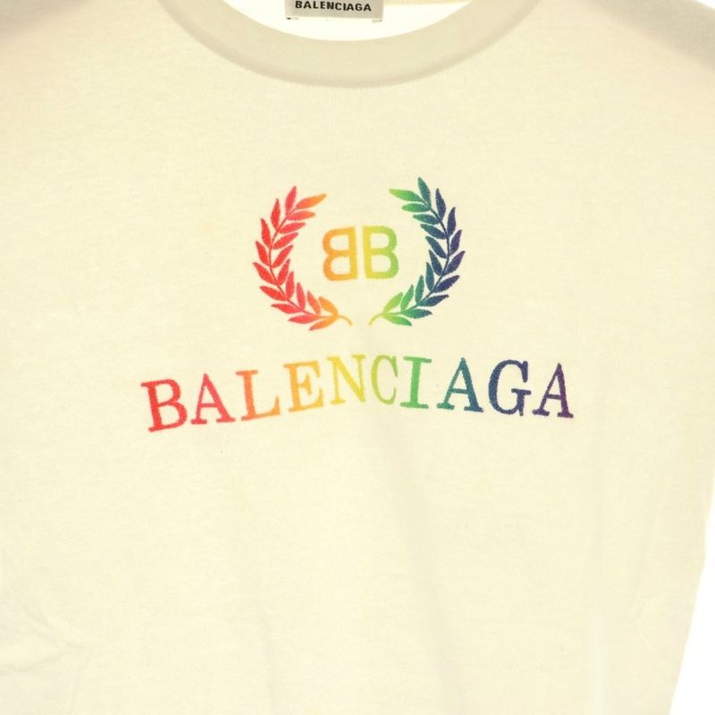 Balenciaga BB Logo T-shirt Cut & Sewn Short Sleeve XS White AT - OS
