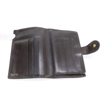 Gucci Horseshoe Clasp 035-2149 Leather Fold Wallet Compact Wallet Genuine