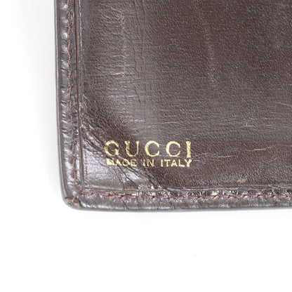 Gucci Horseshoe Clasp 035-2149 Leather Fold Wallet Compact Wallet Genuine