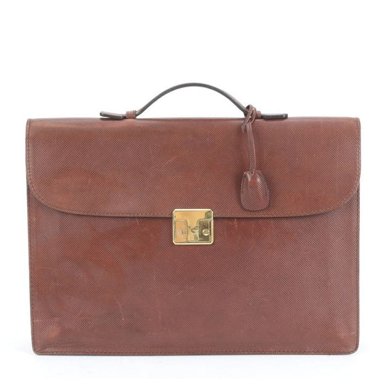 Bottega Veneta Leather Business Bag Document Bag Briefcase Tote Commuter Brown