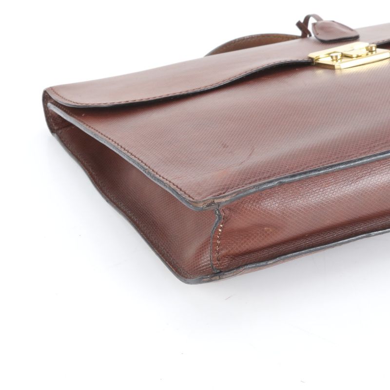 Bottega Veneta Leather Business Bag Document Bag Briefcase Tote Commuter Brown