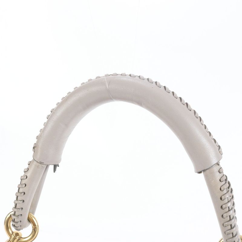 Christian Dior Pleated Leather Shoulder Bag Shoulder Hand Gray Women's RRM