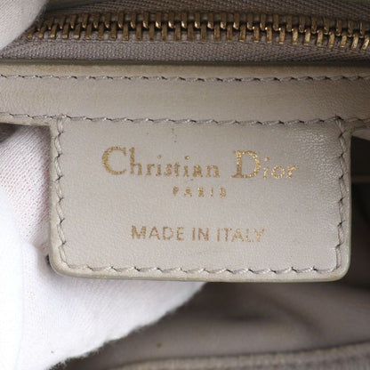 Christian Dior Pleated Leather Shoulder Bag Shoulder Hand Gray Women's RRM