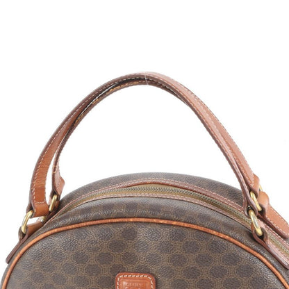 Vintage Celine Macadam Triomphe Leather Tote Bag Hand Brown Gold Hardware