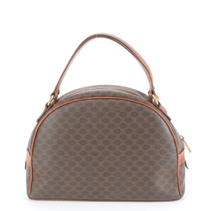 Vintage Celine Macadam Triomphe Leather Tote Bag Hand Brown Gold Hardware