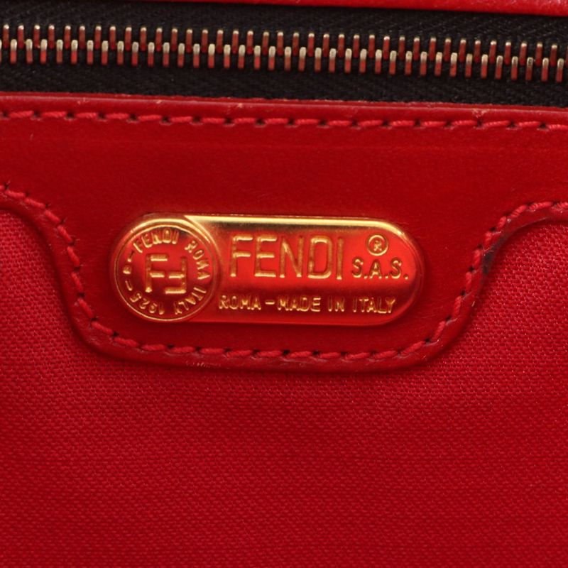 Vintage Fendi Leopard Leather Tote Bag Shoulder A4 Women ERM Da22-10