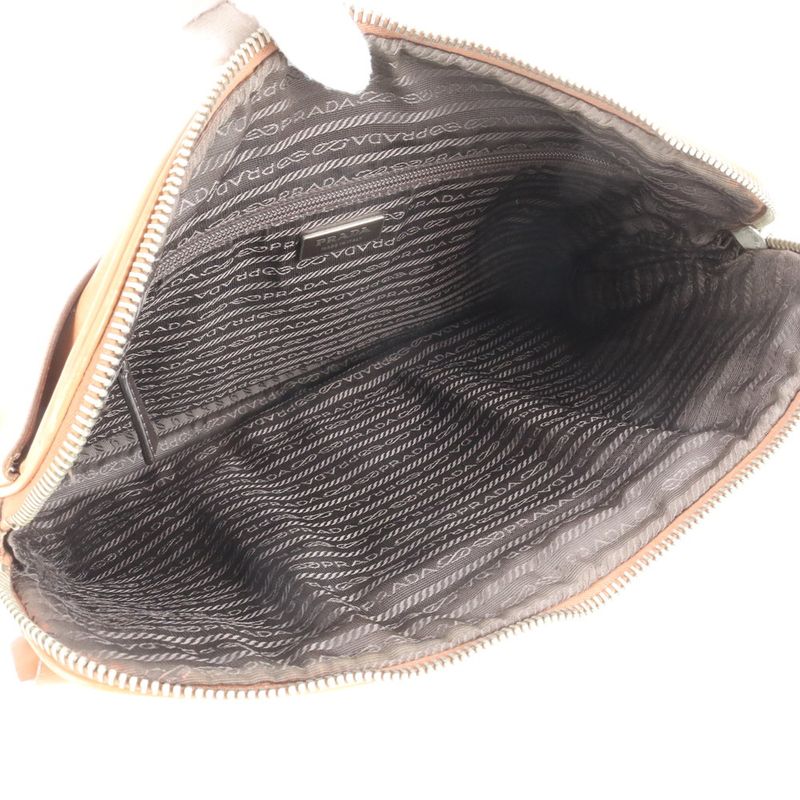 Prada Triangle Logo Leather Business Bag Document Bag Briefcase Commuter