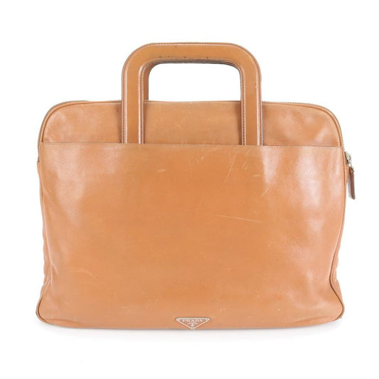 Prada Triangle Logo Leather Business Bag Document Bag Briefcase Commuter