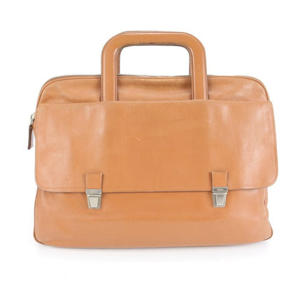 Prada Triangle Logo Leather Business Bag Document Bag Briefcase Commuter