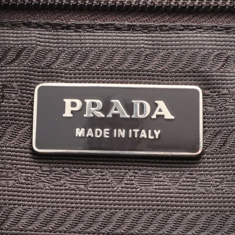 Prada Triangle Logo Leather Business Bag Document Bag Briefcase Commuter