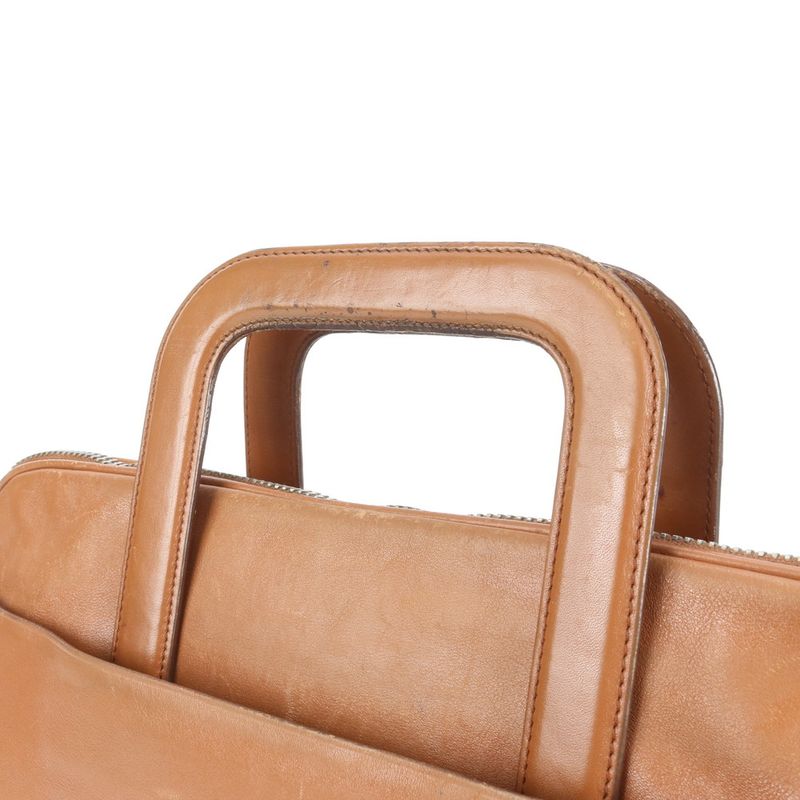 Prada Triangle Logo Leather Business Bag Document Bag Briefcase Commuter