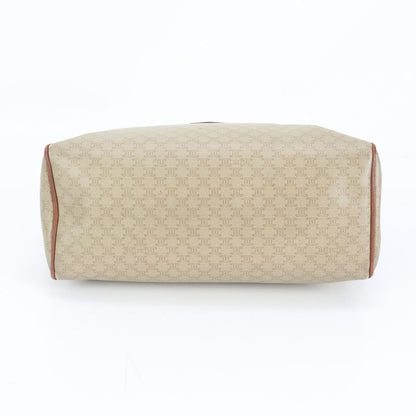 Celine Macadam Mini Boston Leather Handbag Tote Genuine Leather Brown Women's