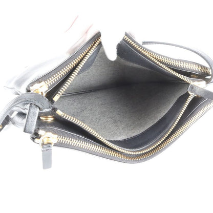 Celine Trio Leather Shoulder Bag Crossbody Genuine Leather Black Women ERM