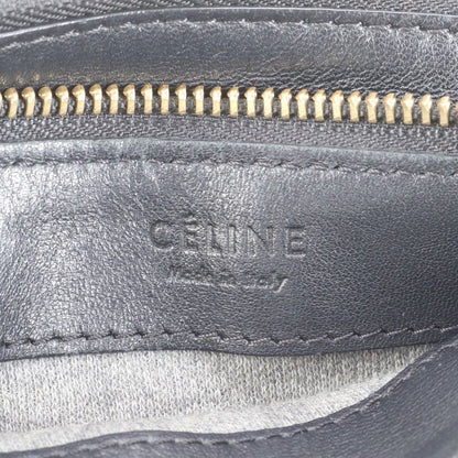 Celine Trio Leather Shoulder Bag Crossbody Genuine Leather Black Women ERM