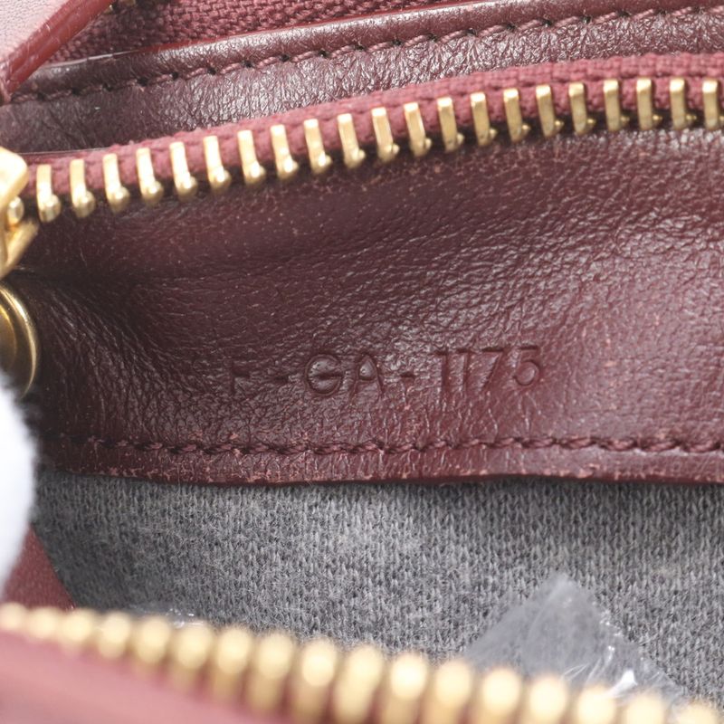 Celine Trio Wine Red Leather Shoulder Bag Crossbody Genuine Leather Women ERM