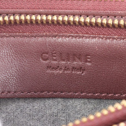 Celine Trio Wine Red Leather Shoulder Bag Crossbody Genuine Leather Women ERM