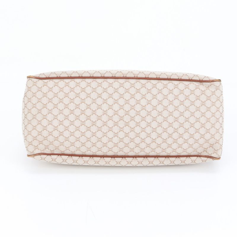 Celine Macadam Leather Handbag Tote Genuine Leather Brown Women's EEM Da33-9