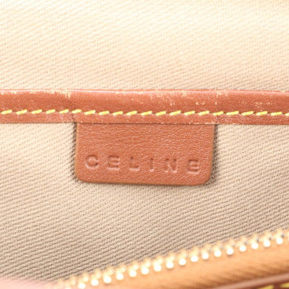 Celine Macadam Leather Handbag Tote Genuine Leather Brown Women's EEM Da33-9