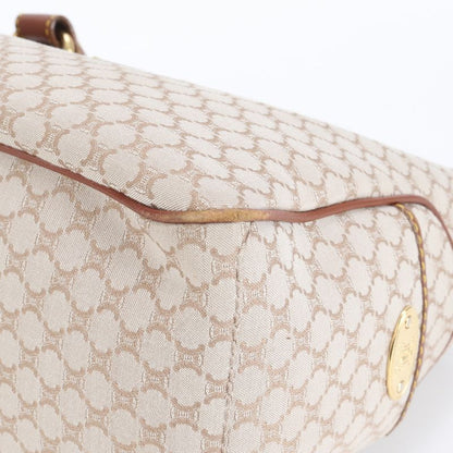 Celine Macadam Leather Handbag Tote Genuine Leather Brown Women's EEM Da33-9