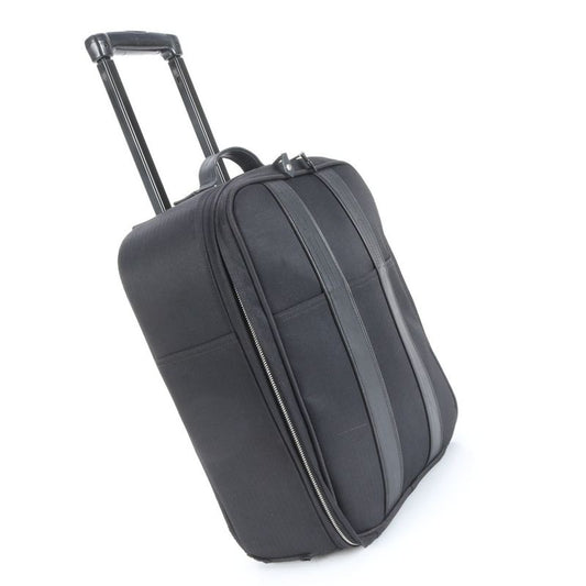 Hermes Acapulco Leather Canvas Suitcase Carry Case Bag Business Travel Black