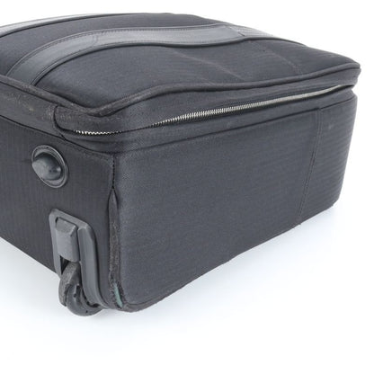 Hermes Acapulco Leather Canvas Suitcase Carry Case Bag Business Travel Black