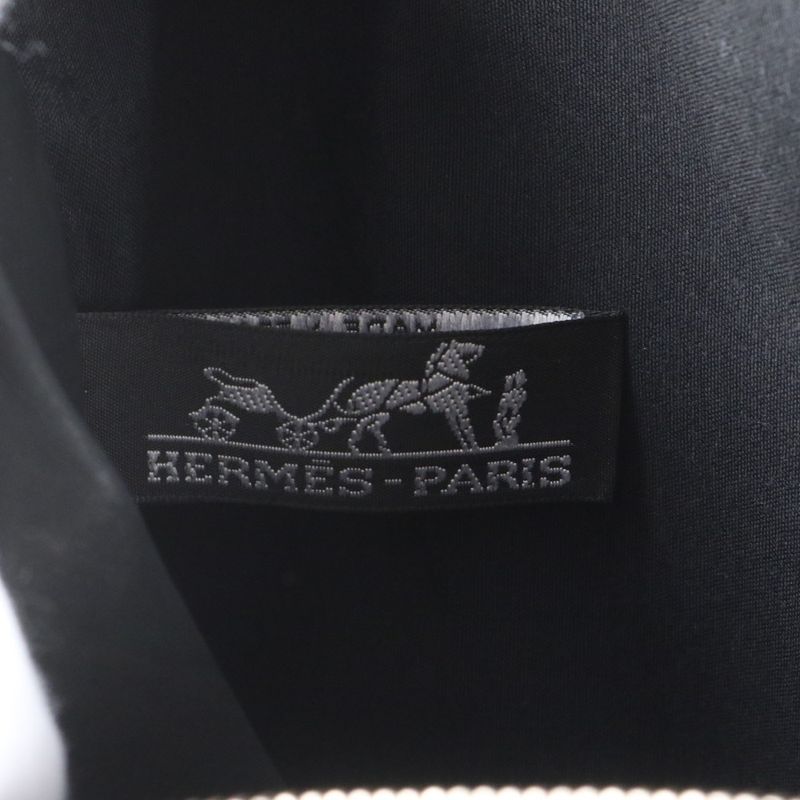 Hermes Acapulco Leather Canvas Suitcase Carry Case Bag Business Travel Black