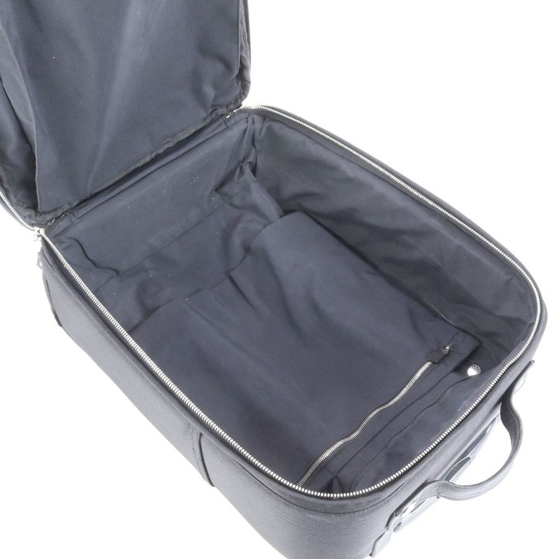 Hermes Acapulco Leather Canvas Suitcase Carry Case Bag Business Travel Black