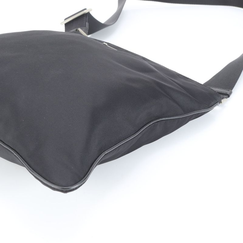 Prada Tessuto Nylon Triangle Logo Shoulder Bag Crossbody Messenger Black Men's