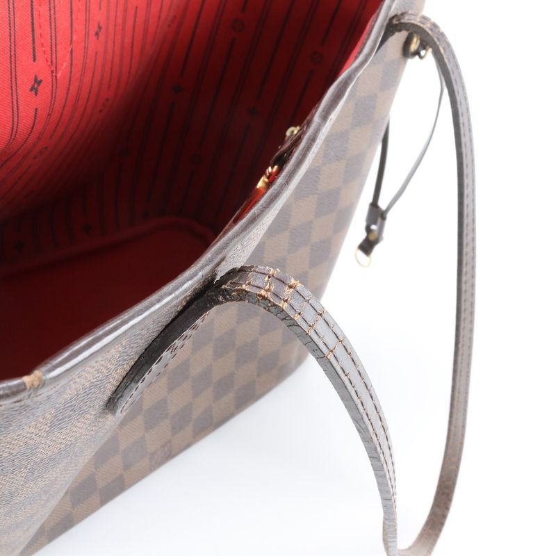 Louis Vuitton Damier Neverfull MM N51105 Leather Tote Bag Shoulder Hand A4