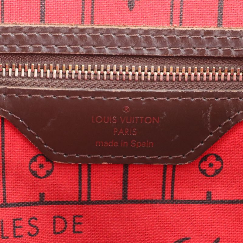 Louis Vuitton Damier Neverfull MM N51105 Leather Tote Bag Shoulder Hand A4