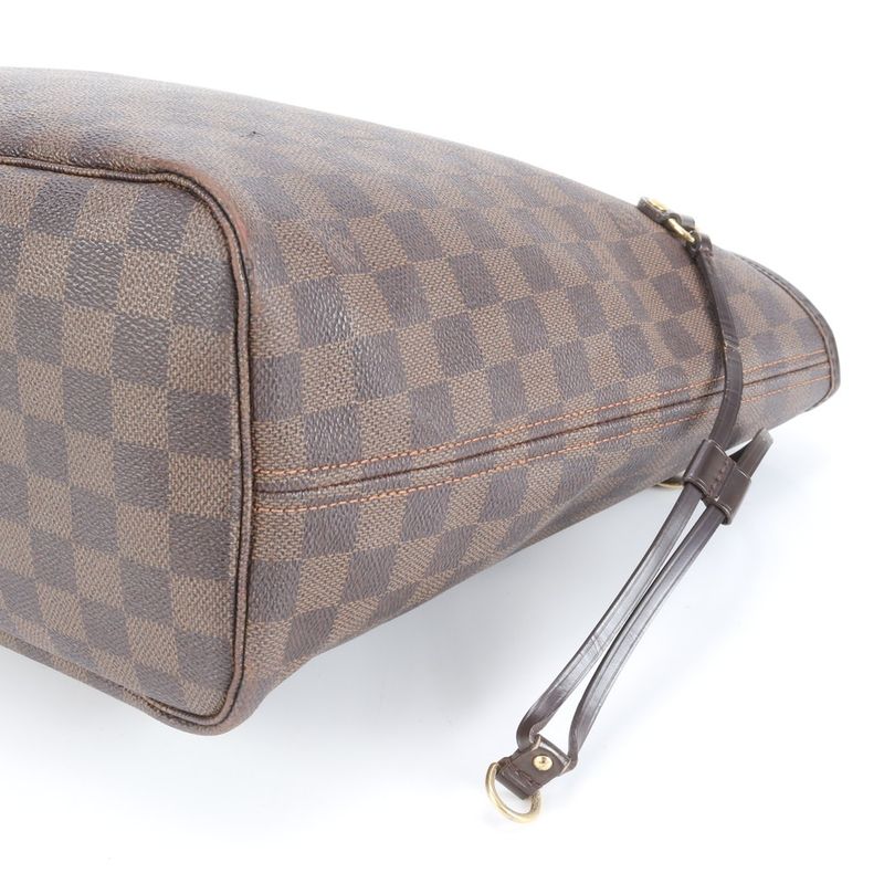 Louis Vuitton Damier Neverfull MM N51105 Leather Tote Bag Shoulder Hand A4