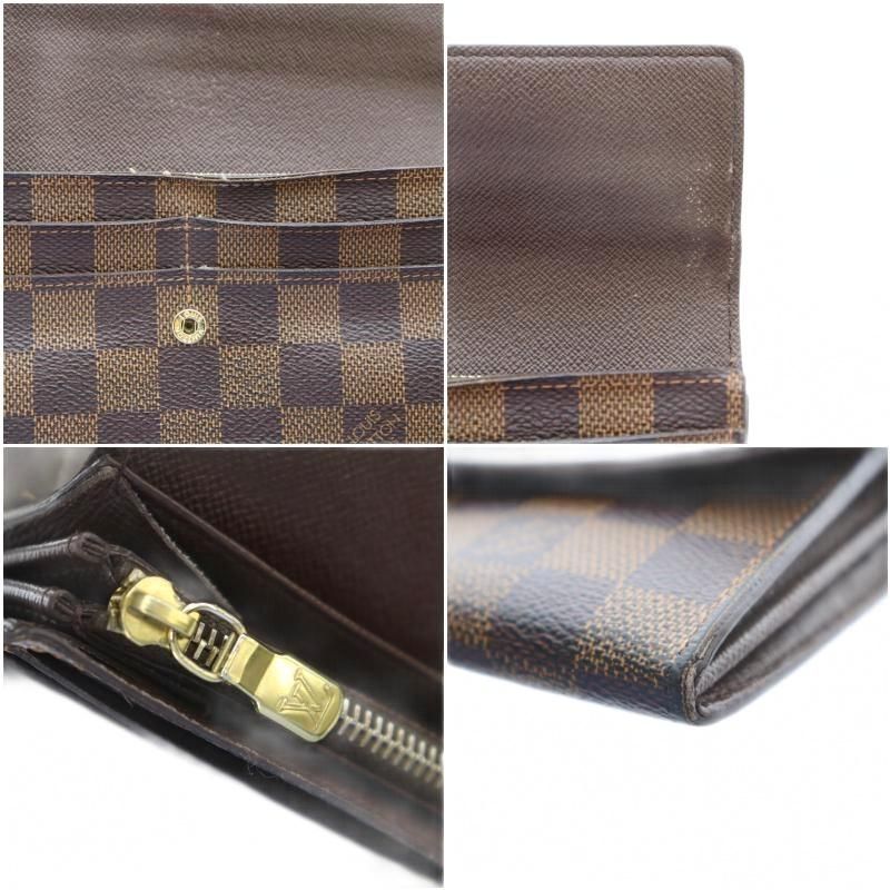 Louis Vuitton Portefeuille Sarah Long Wallet Fold Change Leather Genuine