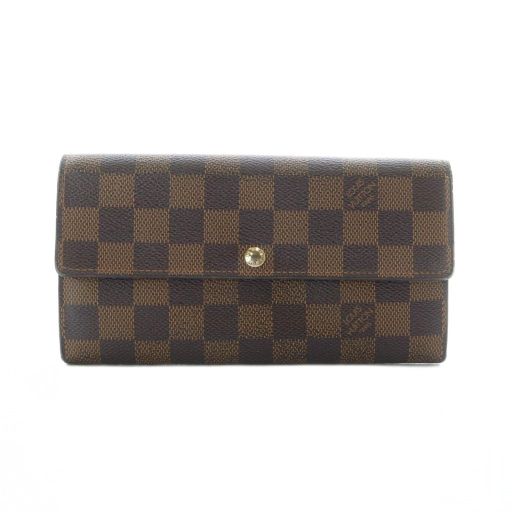 Louis Vuitton Portefeuille Sarah Long Wallet Fold Change Leather Genuine