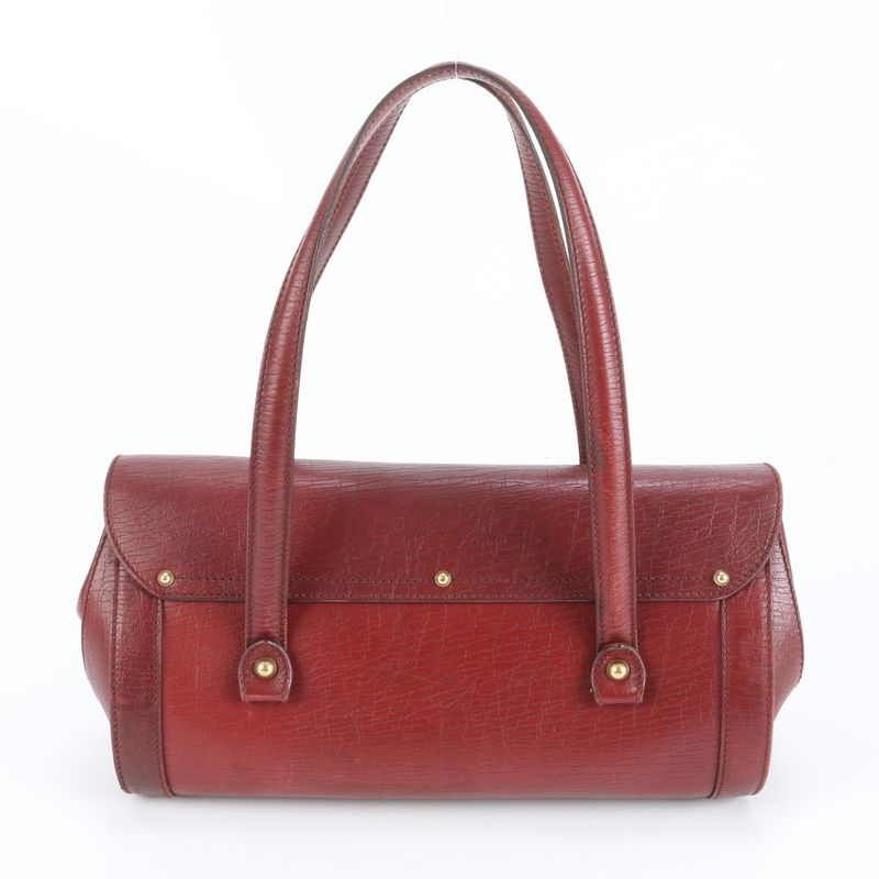 Gucci Bamboo 114993 Leather Shoulder Bag Shoulder Red Tote Hand Genuine Leather
