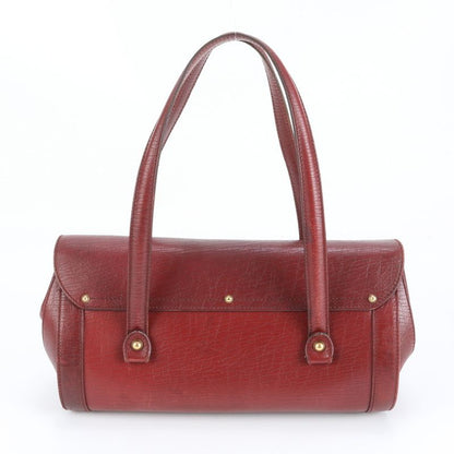 Gucci Bamboo 114993 Leather Shoulder Bag Shoulder Red Tote Hand Genuine Leather