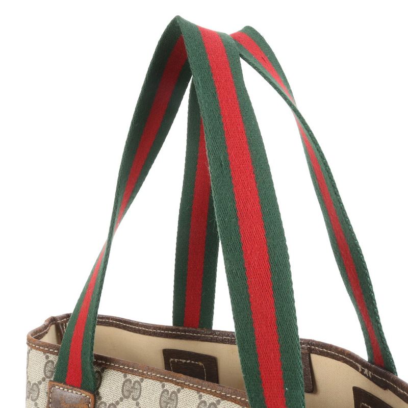 Vintage Gucci GG Supreme Sherry Line Leather Tote Bag Shoulder Commute A4 Men