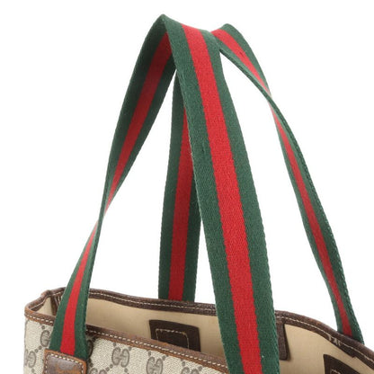 Vintage Gucci GG Supreme Sherry Line Leather Tote Bag Shoulder Commute A4 Men