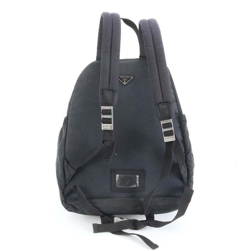 Prada Tessuto Nylon Triangle Logo Backpack Sac Shoulder Bag Business Black