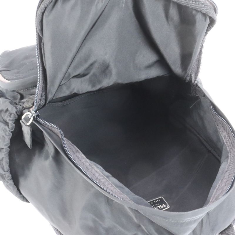Prada Tessuto Nylon Triangle Logo Backpack Sac Shoulder Bag Business Black