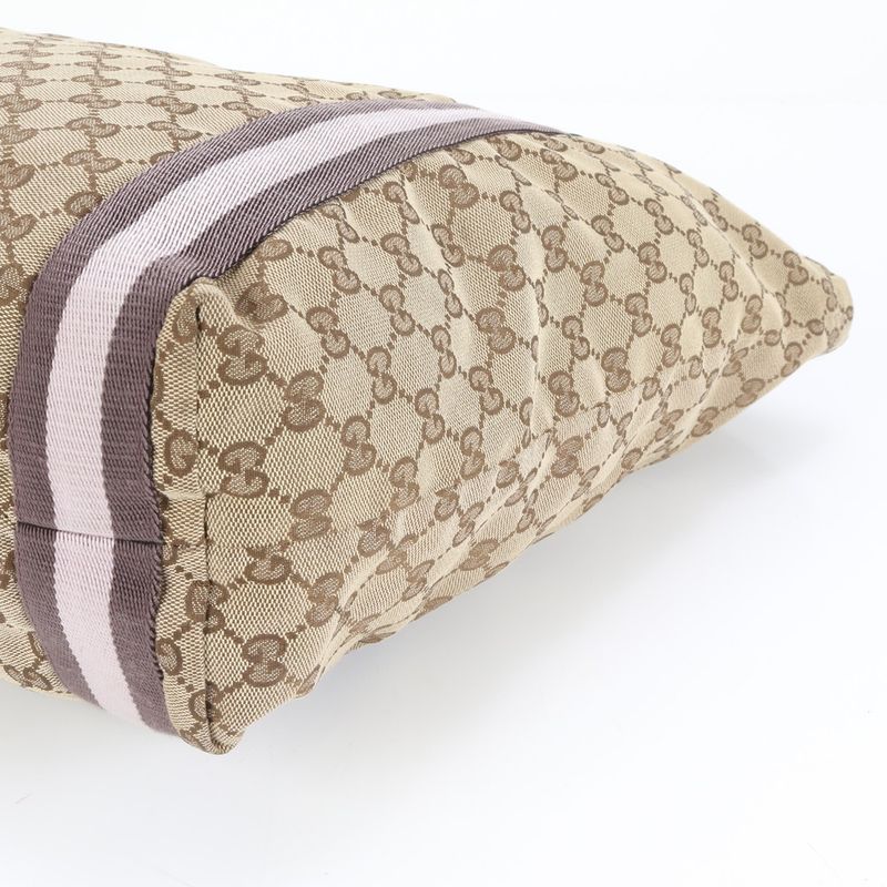 Gucci GG Canvas Sherry Line 189669 Tote Bag Shoulder Commuter Brown A4 Men