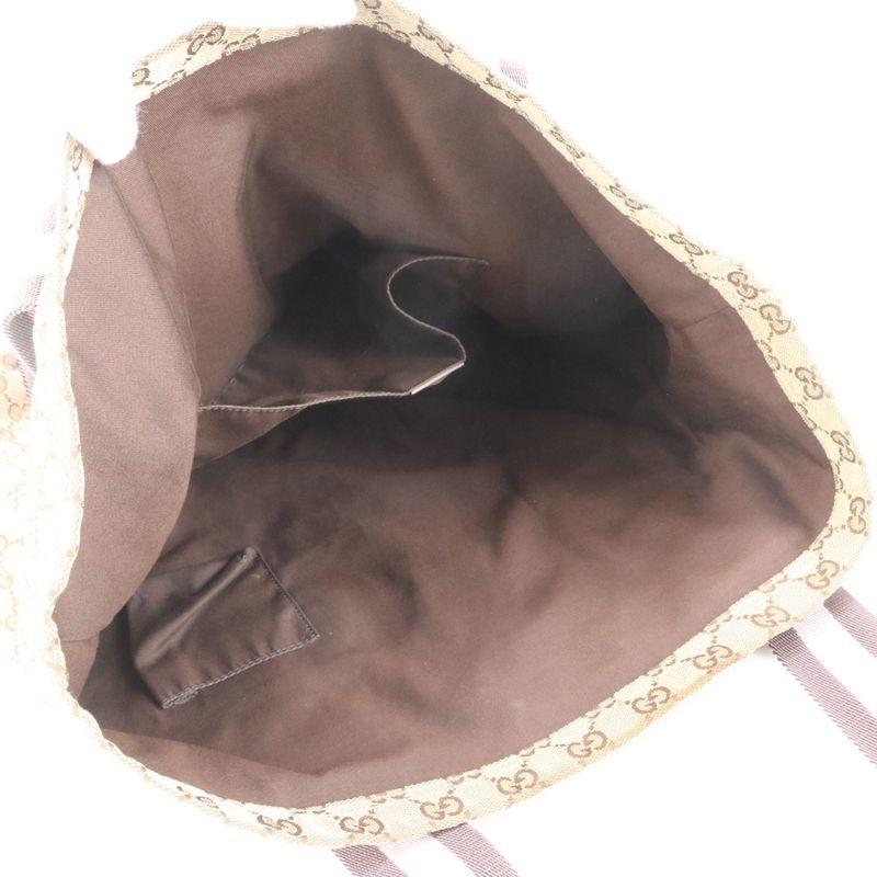Gucci GG Canvas Sherry Line 189669 Tote Bag Shoulder Commuter Brown A4 Men