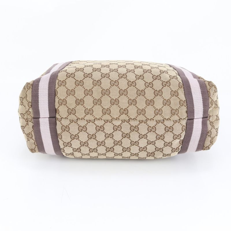 Gucci GG Canvas Sherry Line 189669 Tote Bag Shoulder Commuter Brown A4 Men