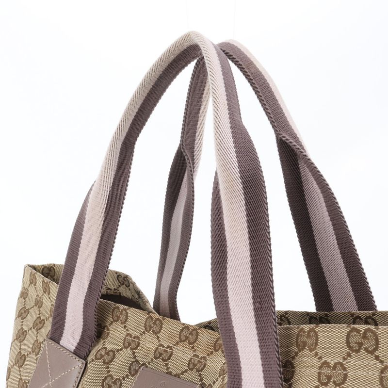 Gucci GG Canvas Sherry Line 189669 Tote Bag Shoulder Commuter Brown A4 Men
