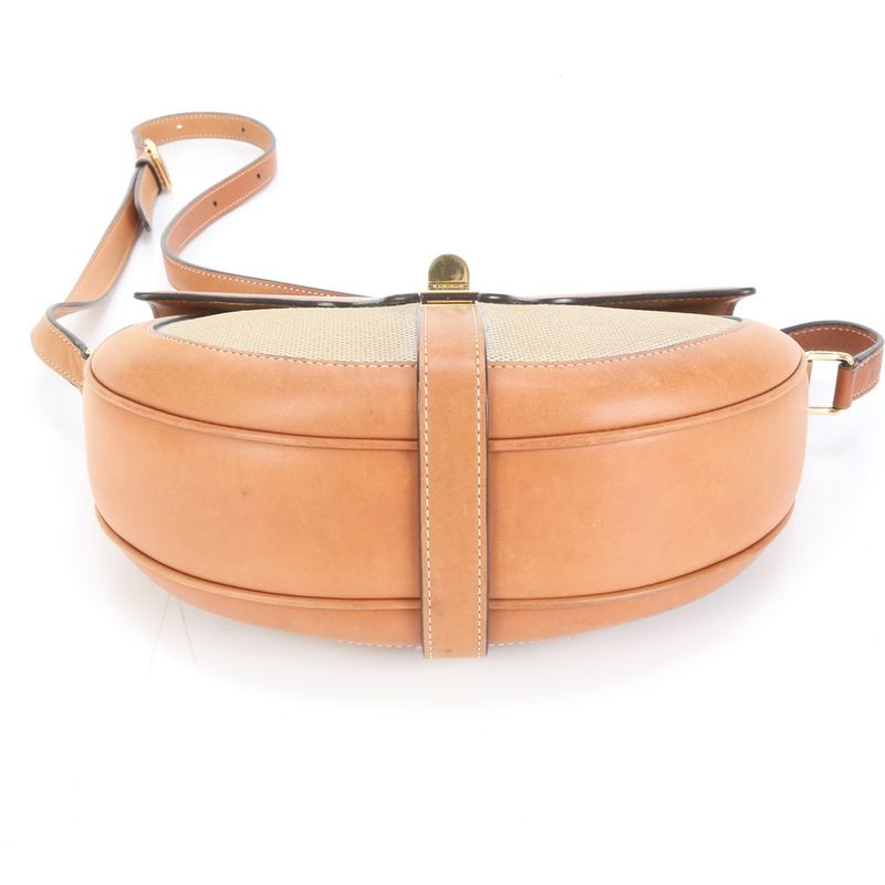 Celine SASE 16 Medium Leather Shoulder Bag Crossbody Hand Genuine Leather Brown