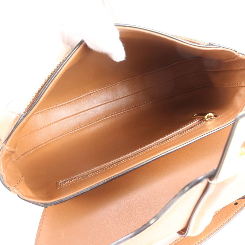 Celine SASE 16 Medium Leather Shoulder Bag Crossbody Hand Genuine Leather Brown