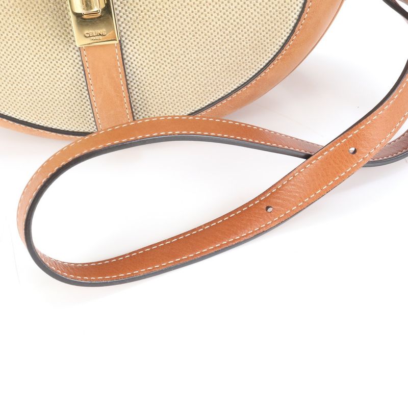 Celine SASE 16 Medium Leather Shoulder Bag Crossbody Hand Genuine Leather Brown