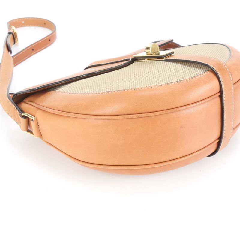 Celine SASE 16 Medium Leather Shoulder Bag Crossbody Hand Genuine Leather Brown