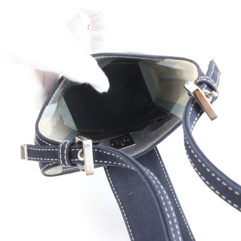 Unused Fendi Mamma Bucket Denim One Shoulder Bag Shoulder Hand Navy Blue